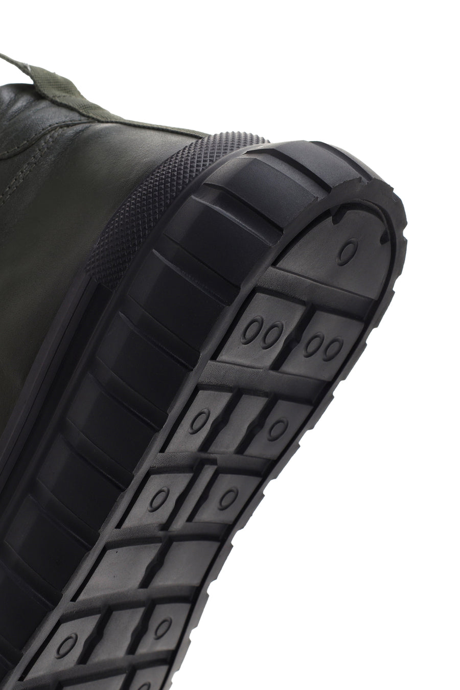 Men's Khaki Thick Sole Leather Cleat Sneaker Boots