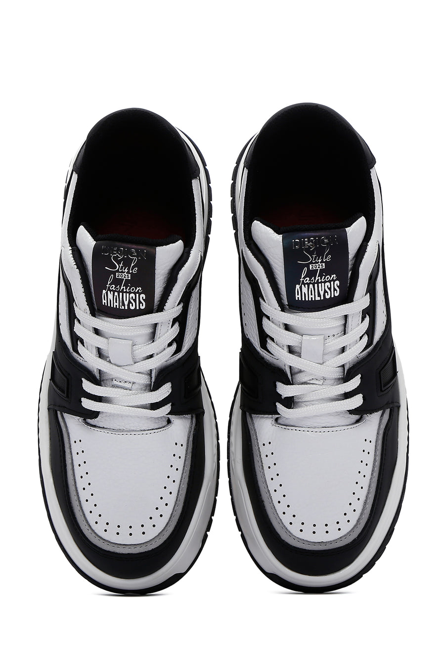 Men's White Leather Thick Soled Sneaker