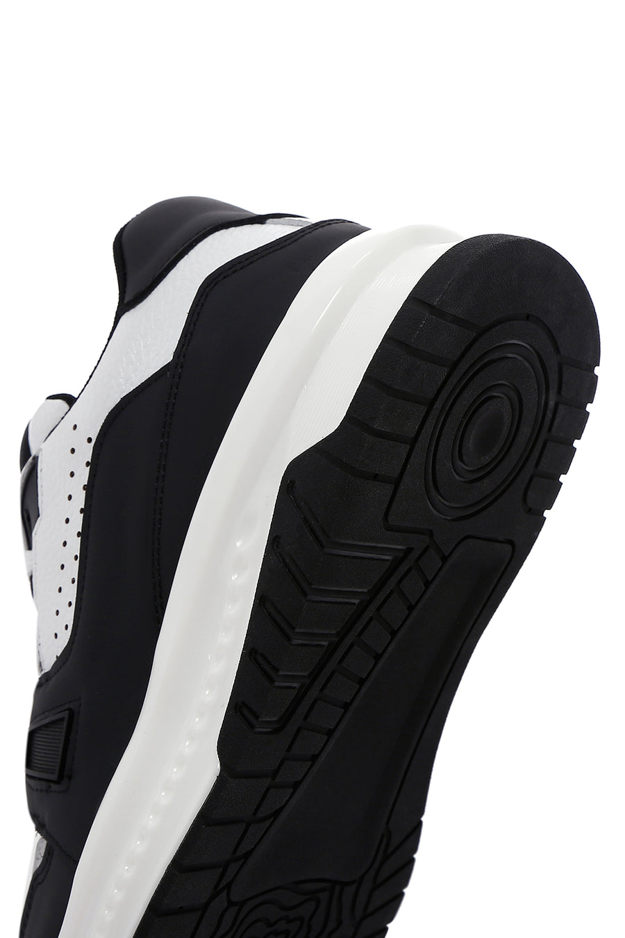 Men's White Leather Thick Soled Sneaker