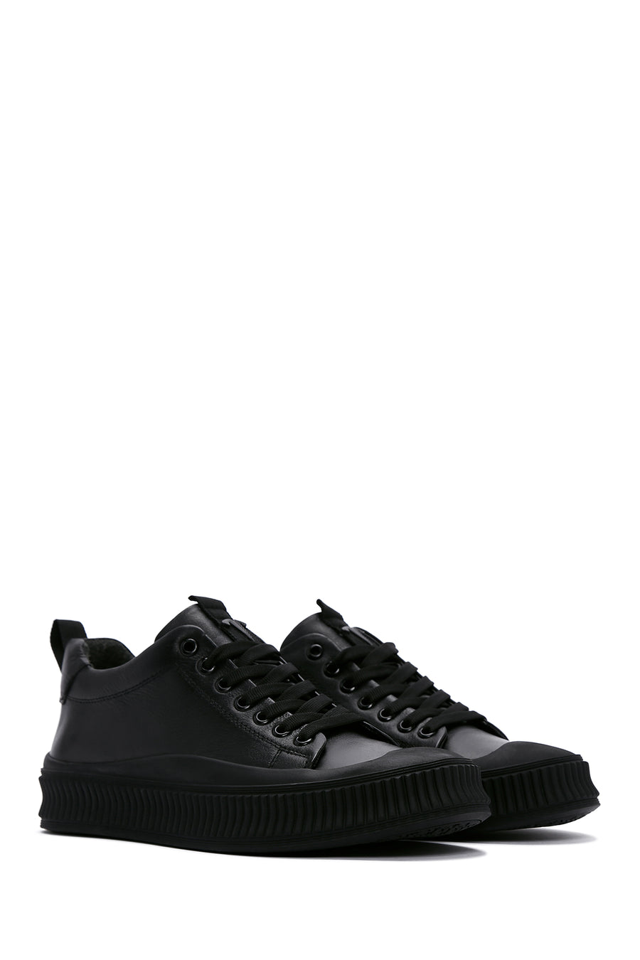 Men's Black Leather Sneaker