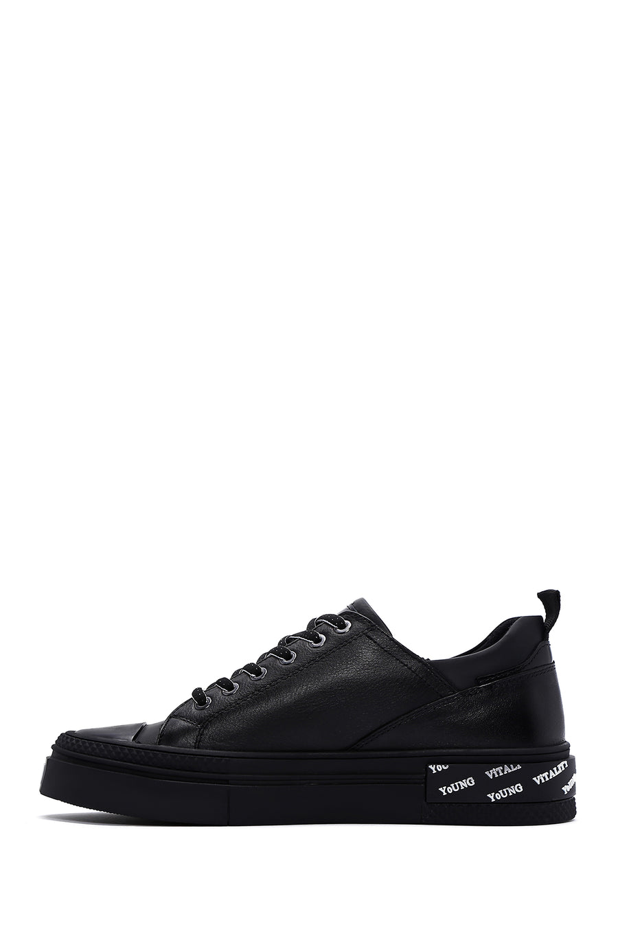 Erkek Siyah Deri Sneaker