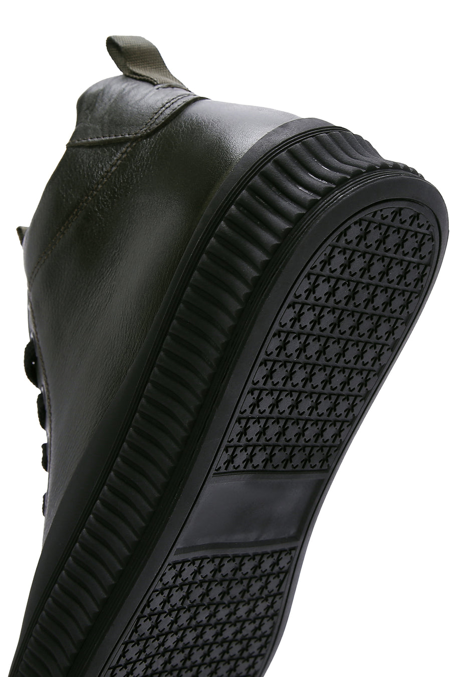 Erkek Haki Deri Bilekli Sneaker