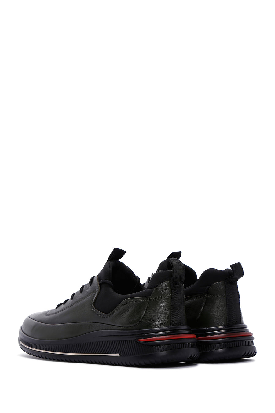 Erkek Haki Deri Sneaker
