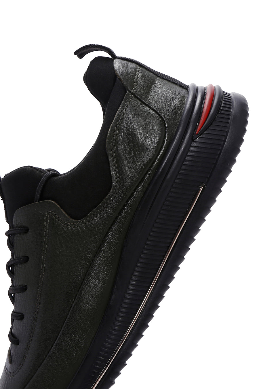 Erkek Haki Deri Sneaker