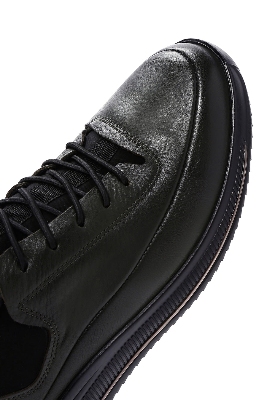 Erkek Haki Deri Sneaker