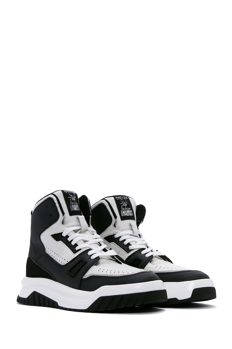 Men's Black Leather High Top Sneaker