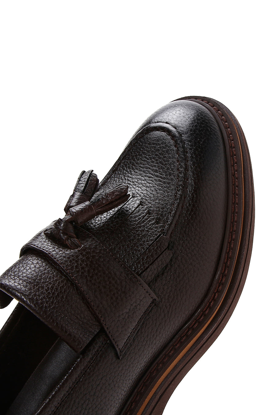 Men's Brown Leather Tasseled Loafer