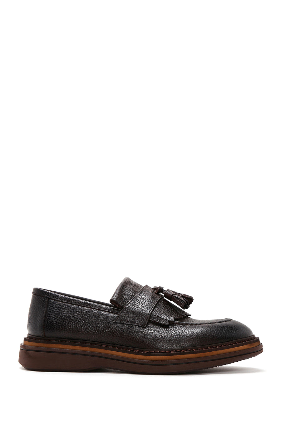 Men's Brown Leather Tasseled Loafer