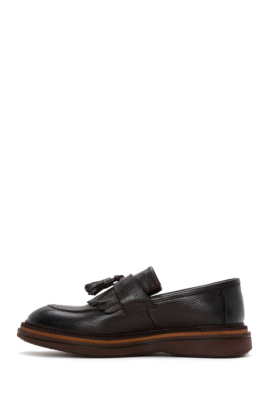 Men's Brown Leather Tasseled Loafer