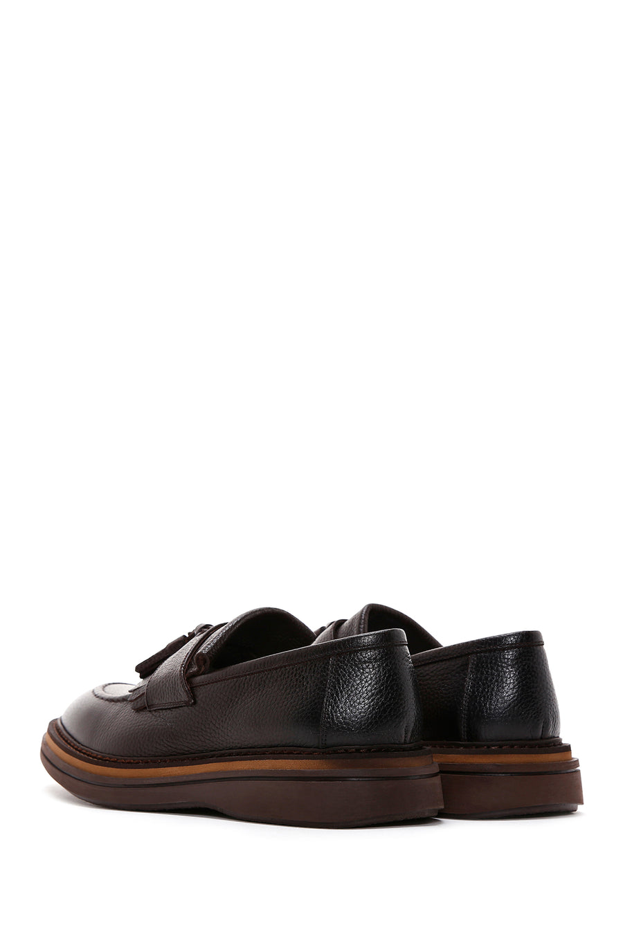 Men's Brown Leather Tasseled Loafer