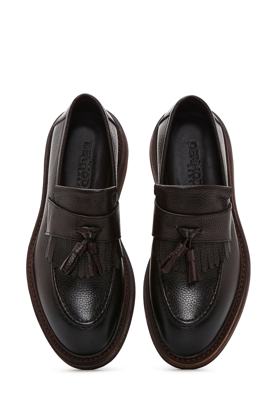 Men's Brown Leather Tasseled Loafer