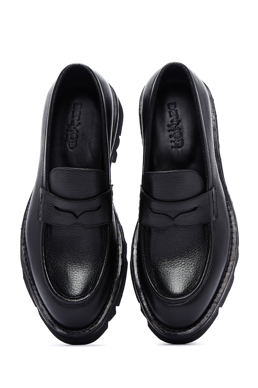Men's Black Leather Casual Loafer