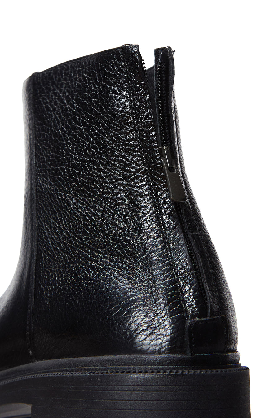 Men's Black Leather Zippered Casual Boots