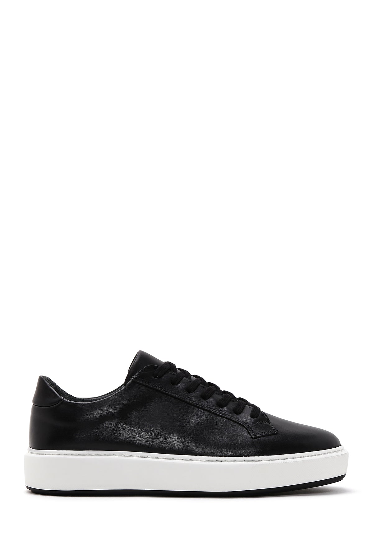 Men's Black Leather Thick Soled Sneaker 23WFD631318 | Derimod