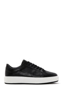 Men's Black Leather Thick Soled Sneaker | Derimod
