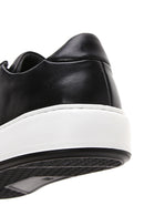 Men's Black Leather Thick Soled Sneaker | Derimod