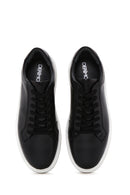 Men's Black Leather Thick Soled Sneaker | Derimod