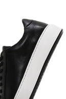Men's Black Leather Thick Soled Sneaker | Derimod