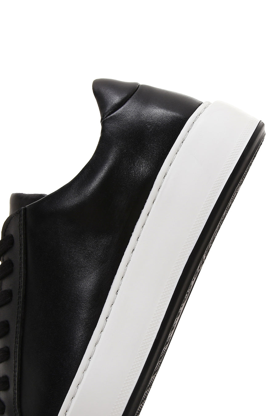 Erkek Siyah Deri Kalın Tabanlı Sneaker