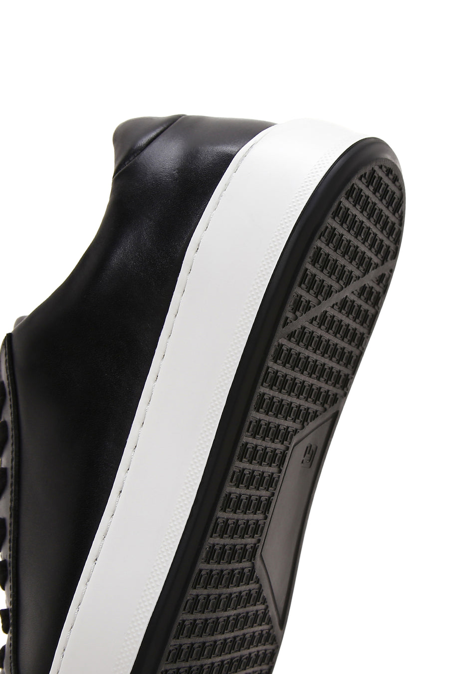 Erkek Siyah Deri Kalın Tabanlı Sneaker