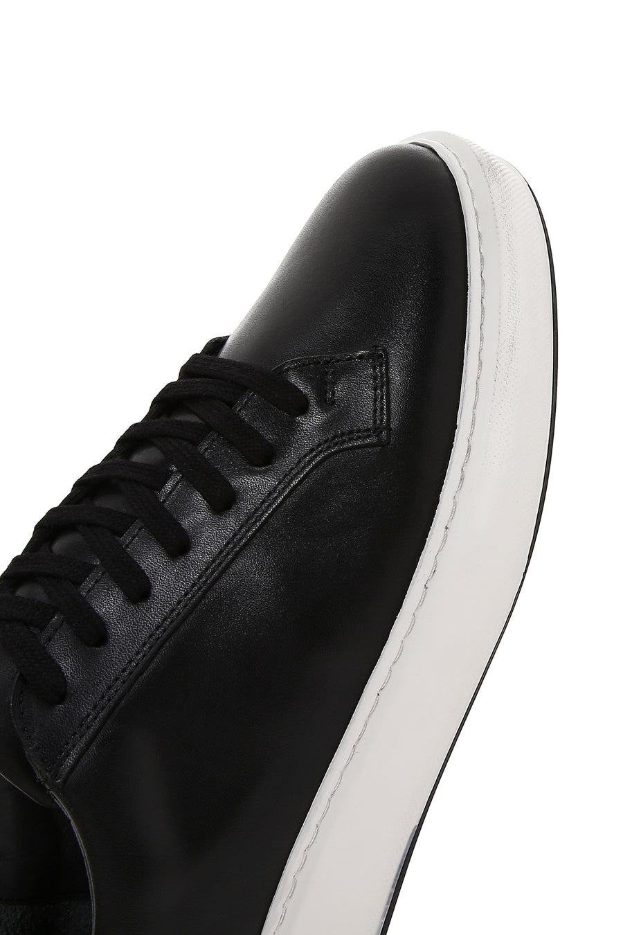 Erkek Siyah Deri Kalın Tabanlı Sneaker
