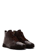 Men's Brown Leather High Top Sneaker | Derimod