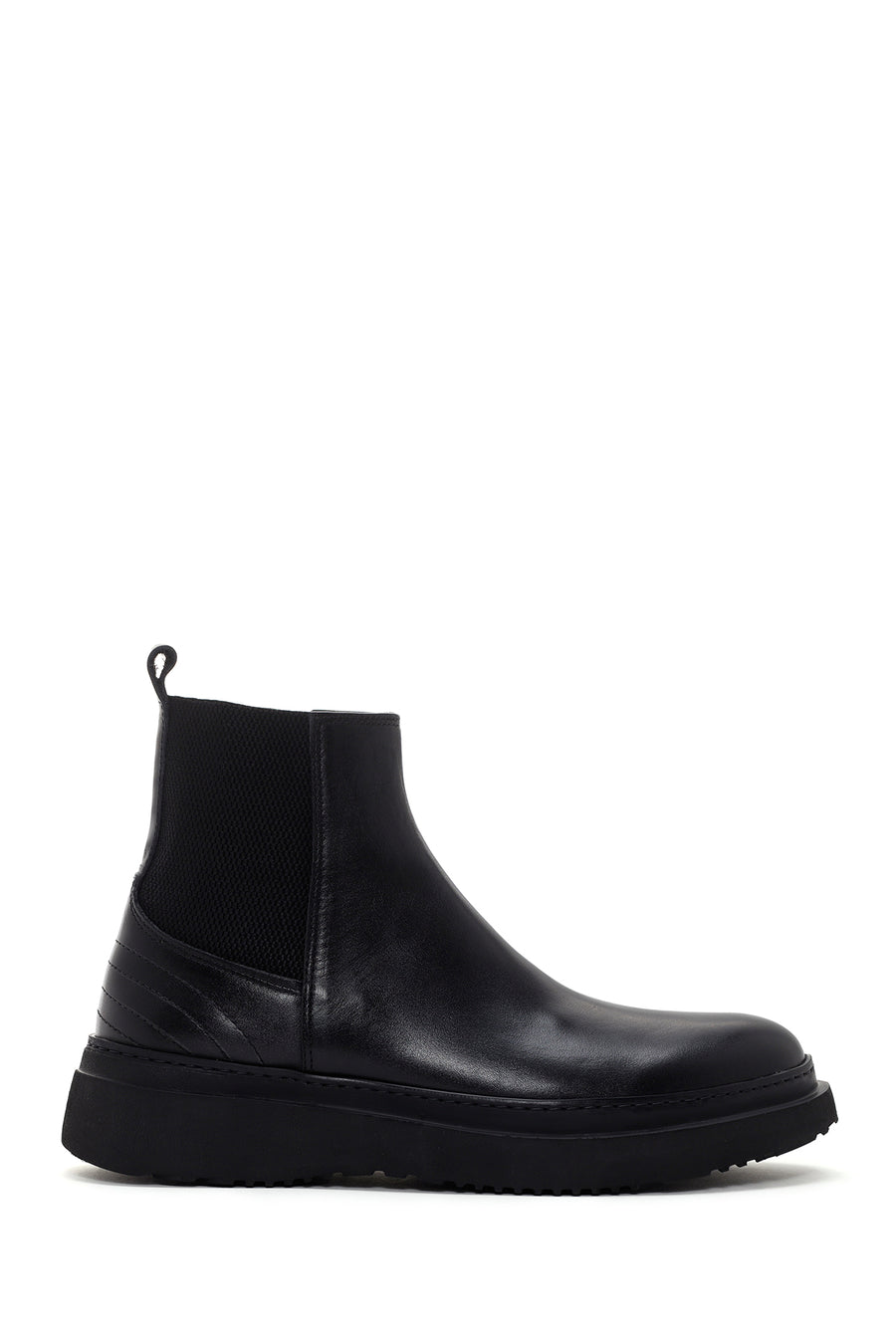 Men's Black Thick Soled Leather Chelsea Boots 23WFD632518 | Derimod