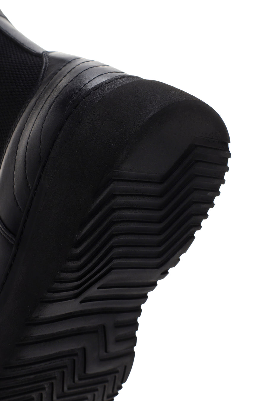 Men's Black Thick Soled Leather Chelsea Boots