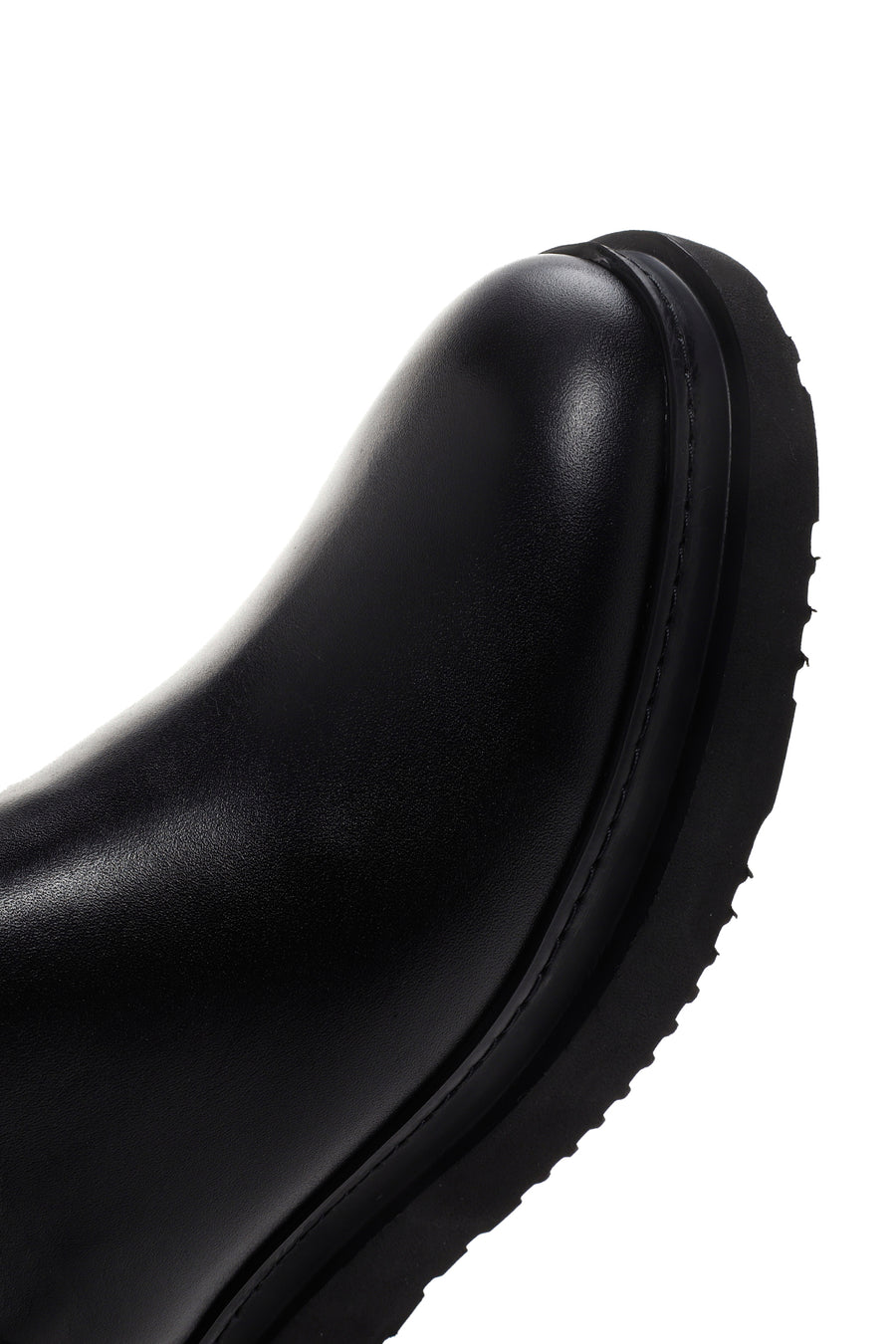 Men's Black Thick Soled Leather Chelsea Boots