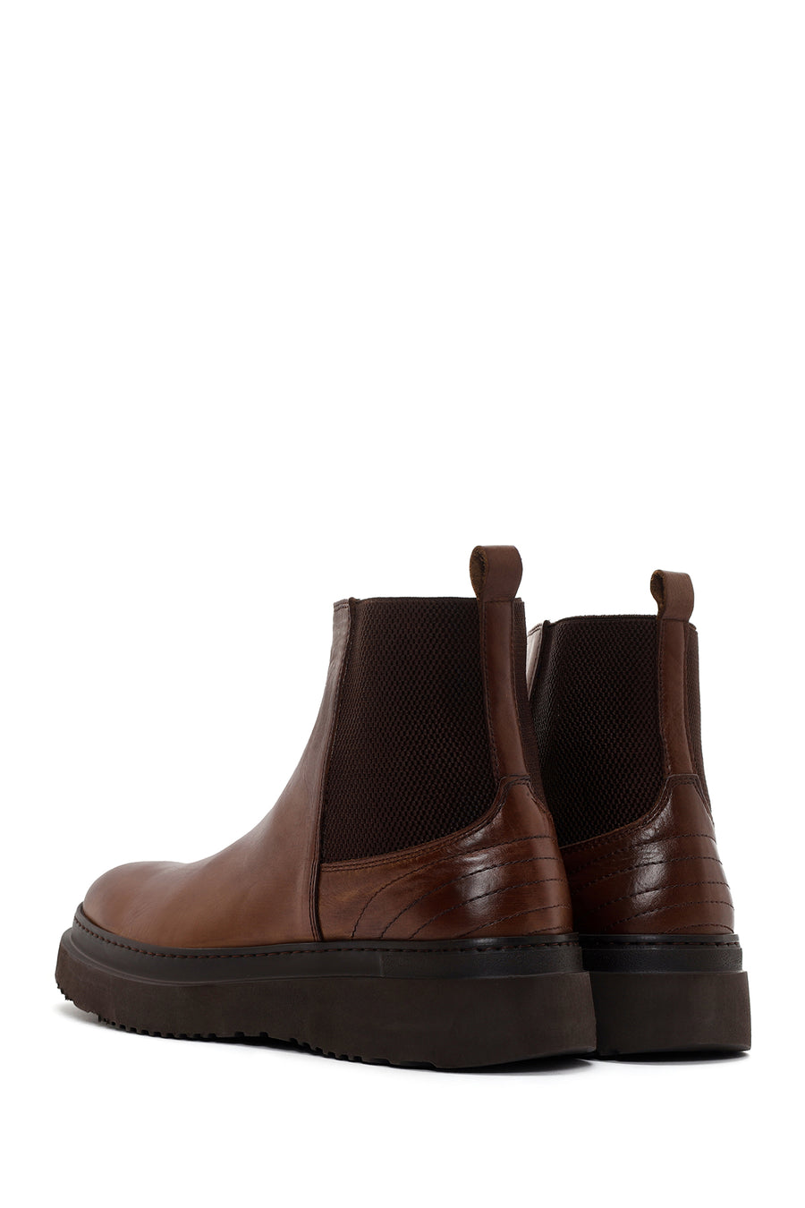 Men's Mink Thick Soled Leather Chelsea Boots