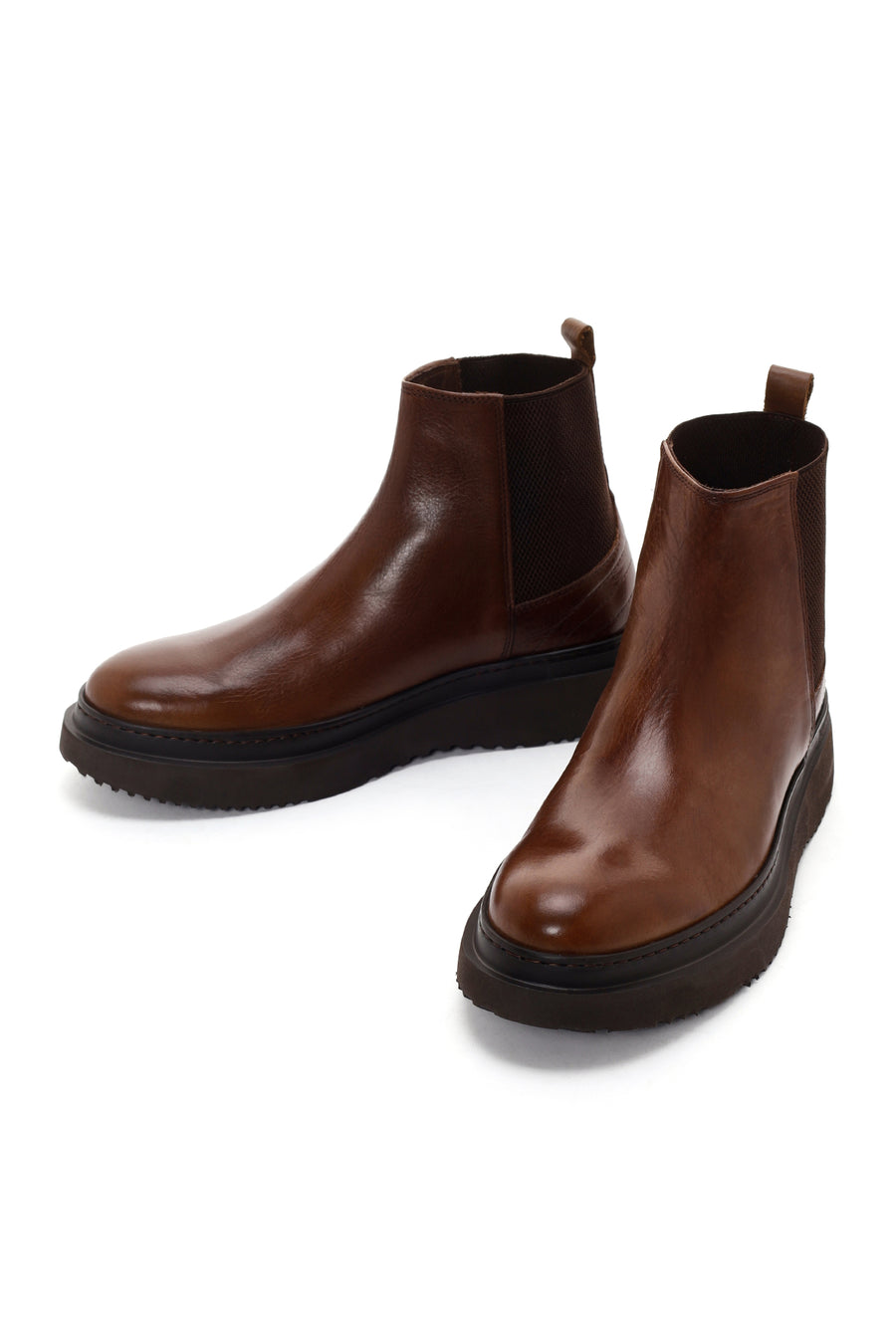 Men's Mink Thick Soled Leather Chelsea Boots