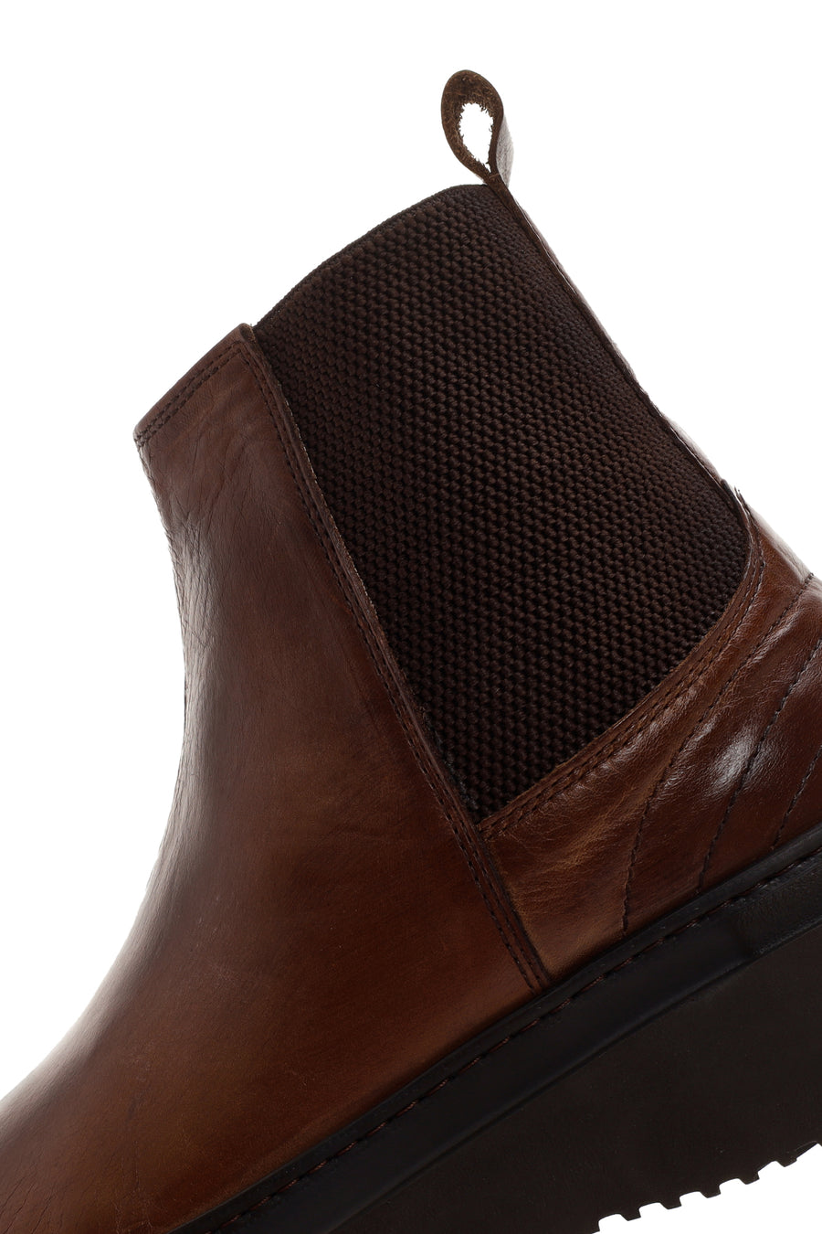 Men's Mink Thick Soled Leather Chelsea Boots