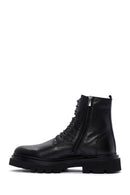 Men's Black Leather Zippered Boots | Derimod