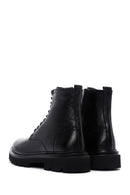 Men's Black Leather Zippered Boots | Derimod