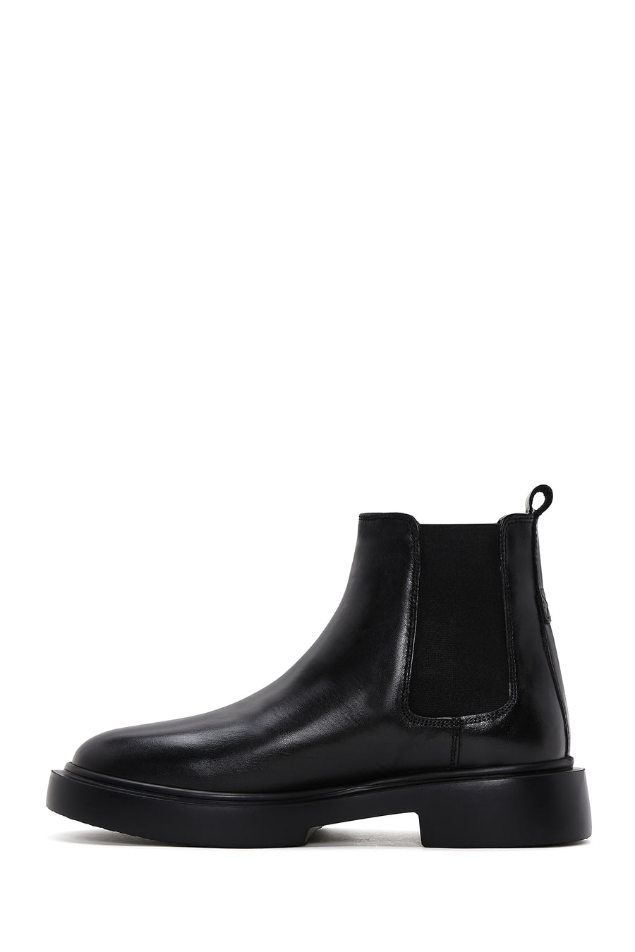 Men's Black Leather Thick Soled Chelsea Boots