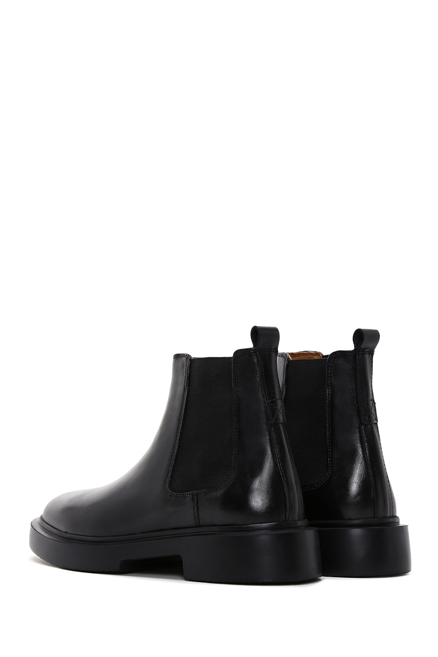 Men's Black Leather Thick Soled Chelsea Boots