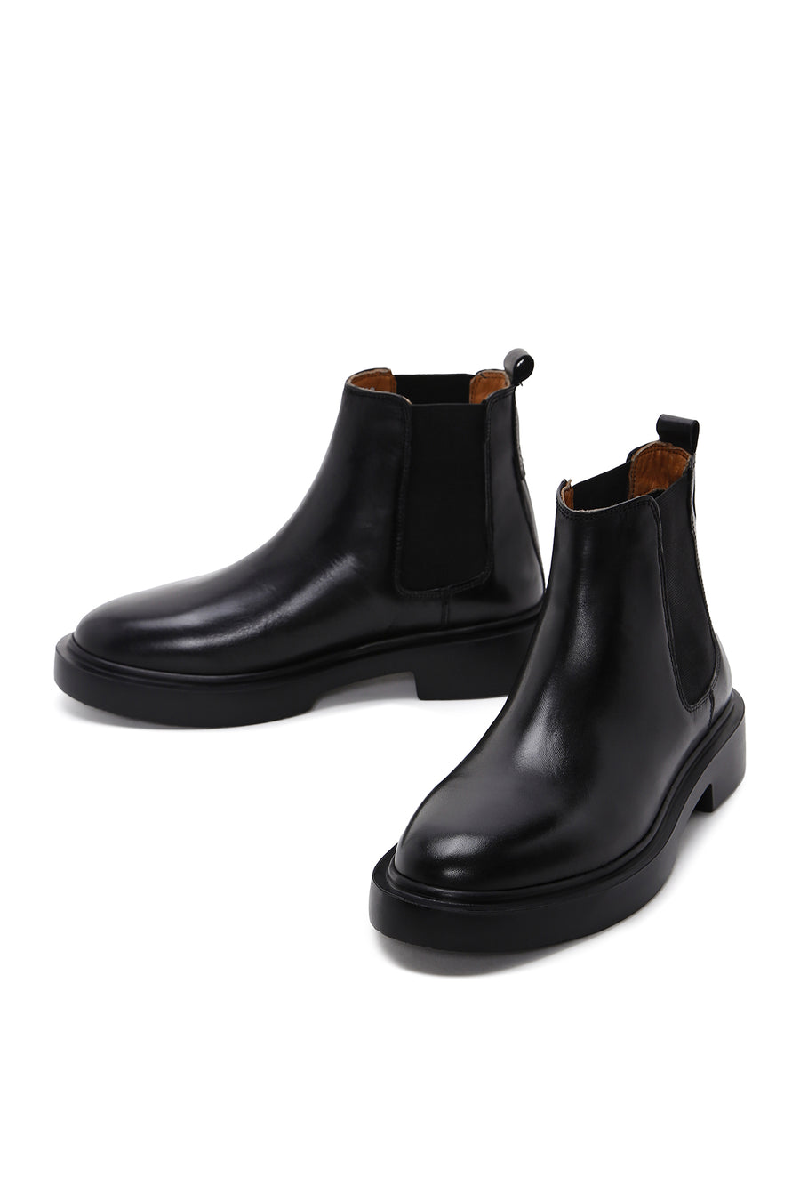 Men's Black Leather Thick Soled Chelsea Boots