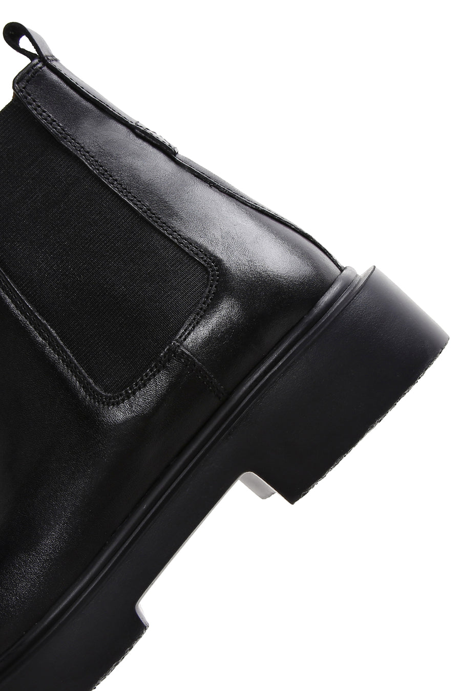 Men's Black Leather Thick Soled Chelsea Boots