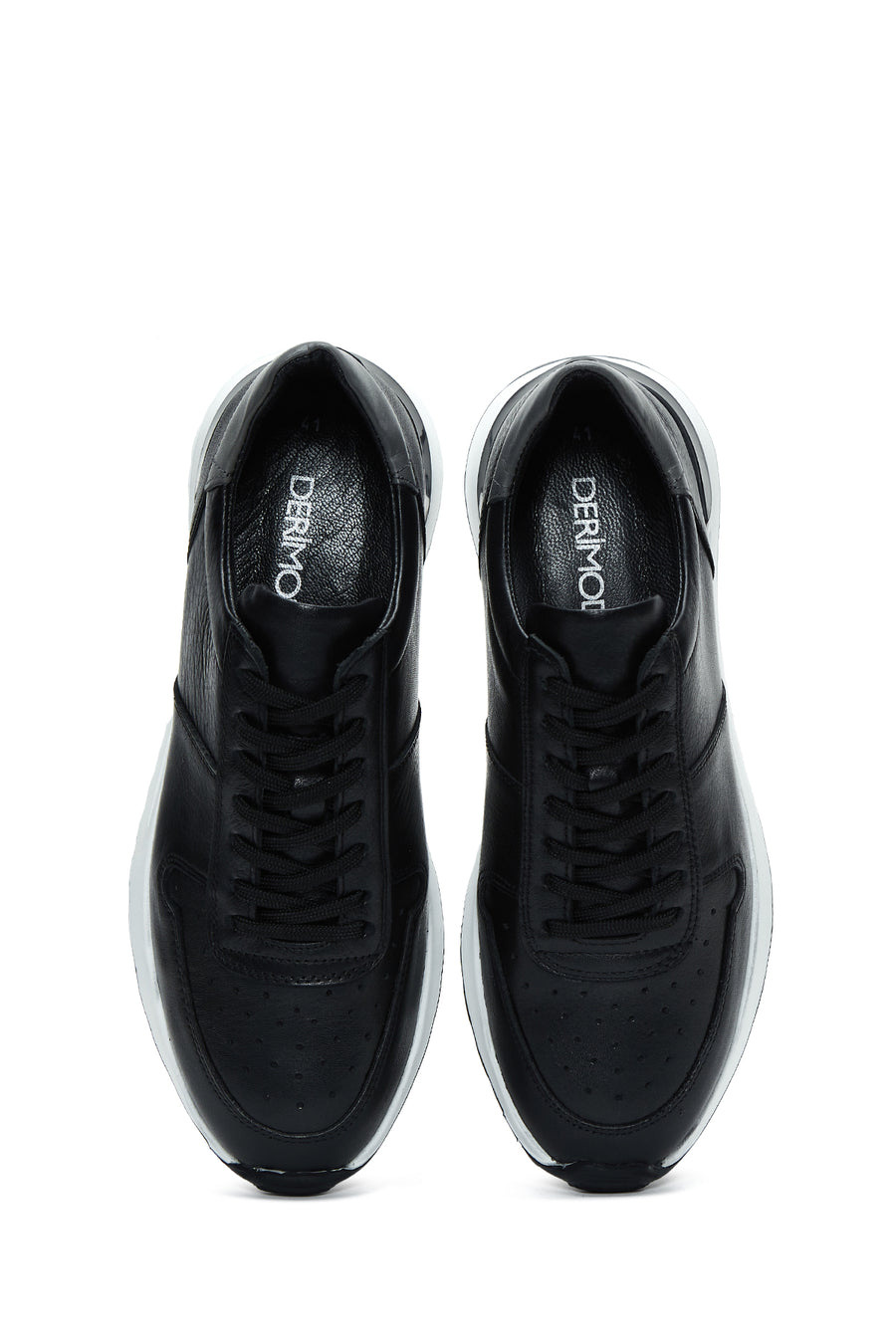 Erkek Siyah Deri Sneaker