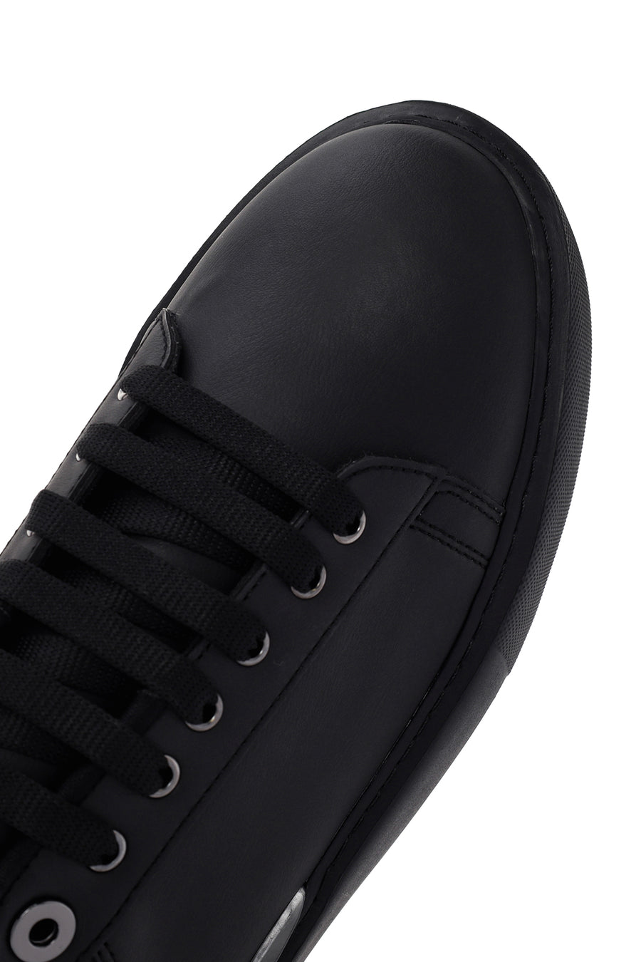 Men's Black Lace-Up Thick Sole Sneaker