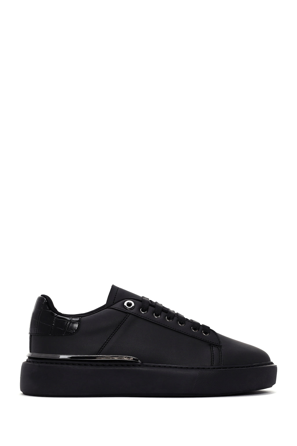 Erkek Siyah Bağcıklı Kalın Tabanlı Sneaker