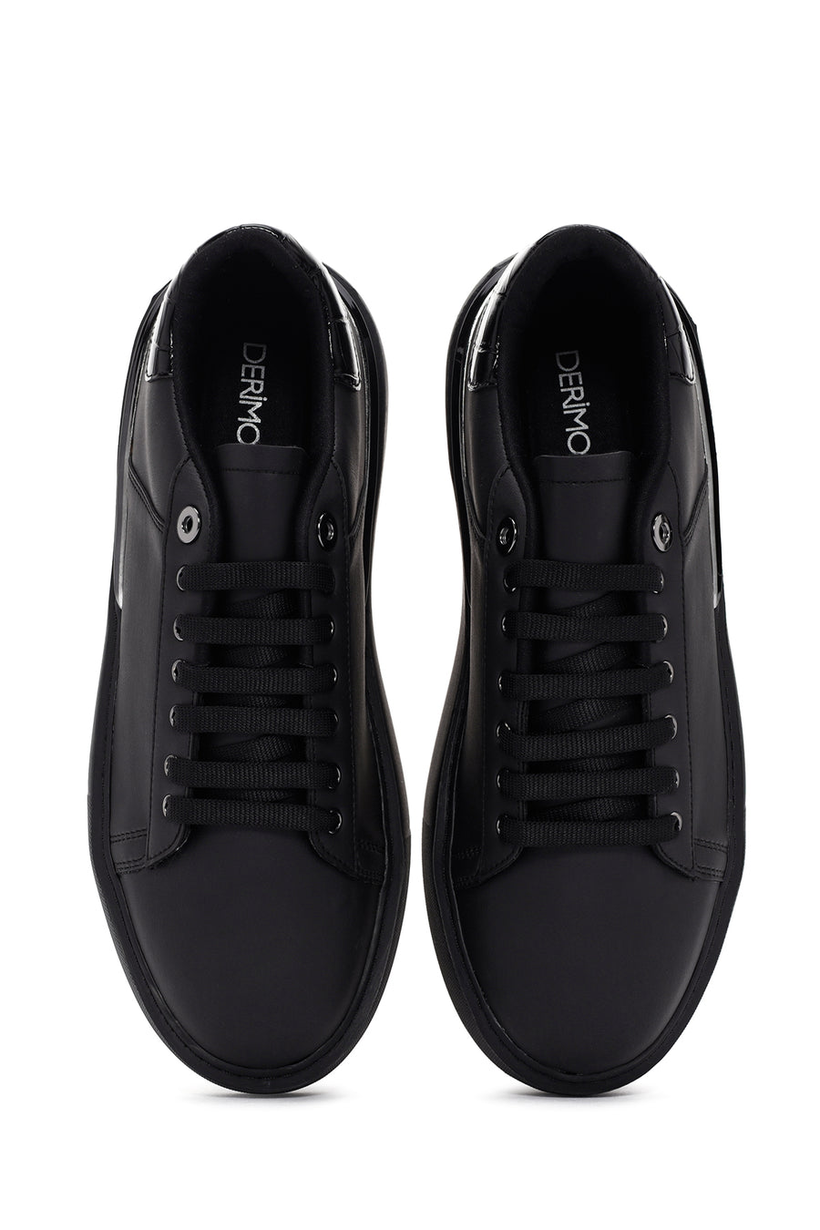 Men's Black Lace-Up Thick Sole Sneaker
