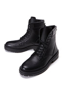 Men's Black Leather Casual Boots | Derimod