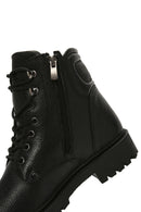 Erkek Siyah Deri Fermuarlı Casual Bot | Derimod