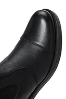 Men's Black Leather Zippered Casual Boots | Derimod