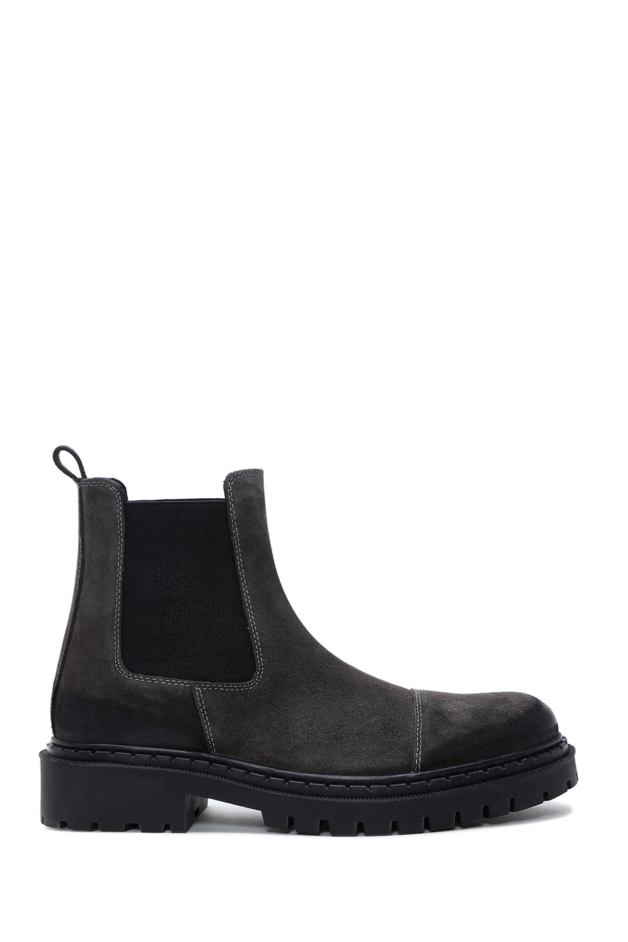 Men's Gray Leather Boots 23WFD671510 | Derimod
