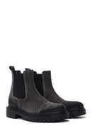 Men's Gray Leather Boots | Derimod