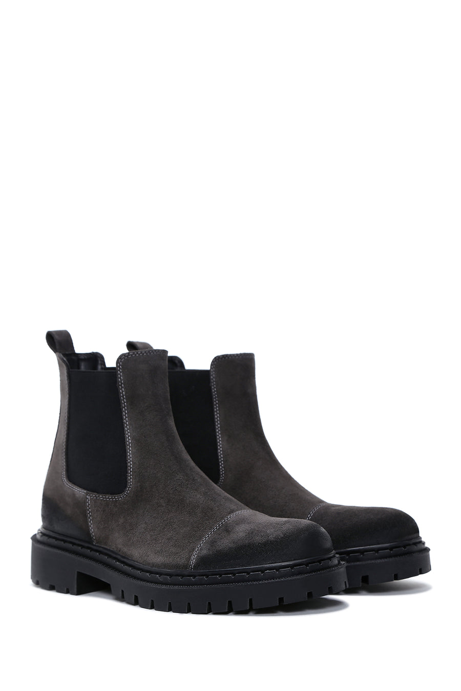 Men's Gray Leather Boots