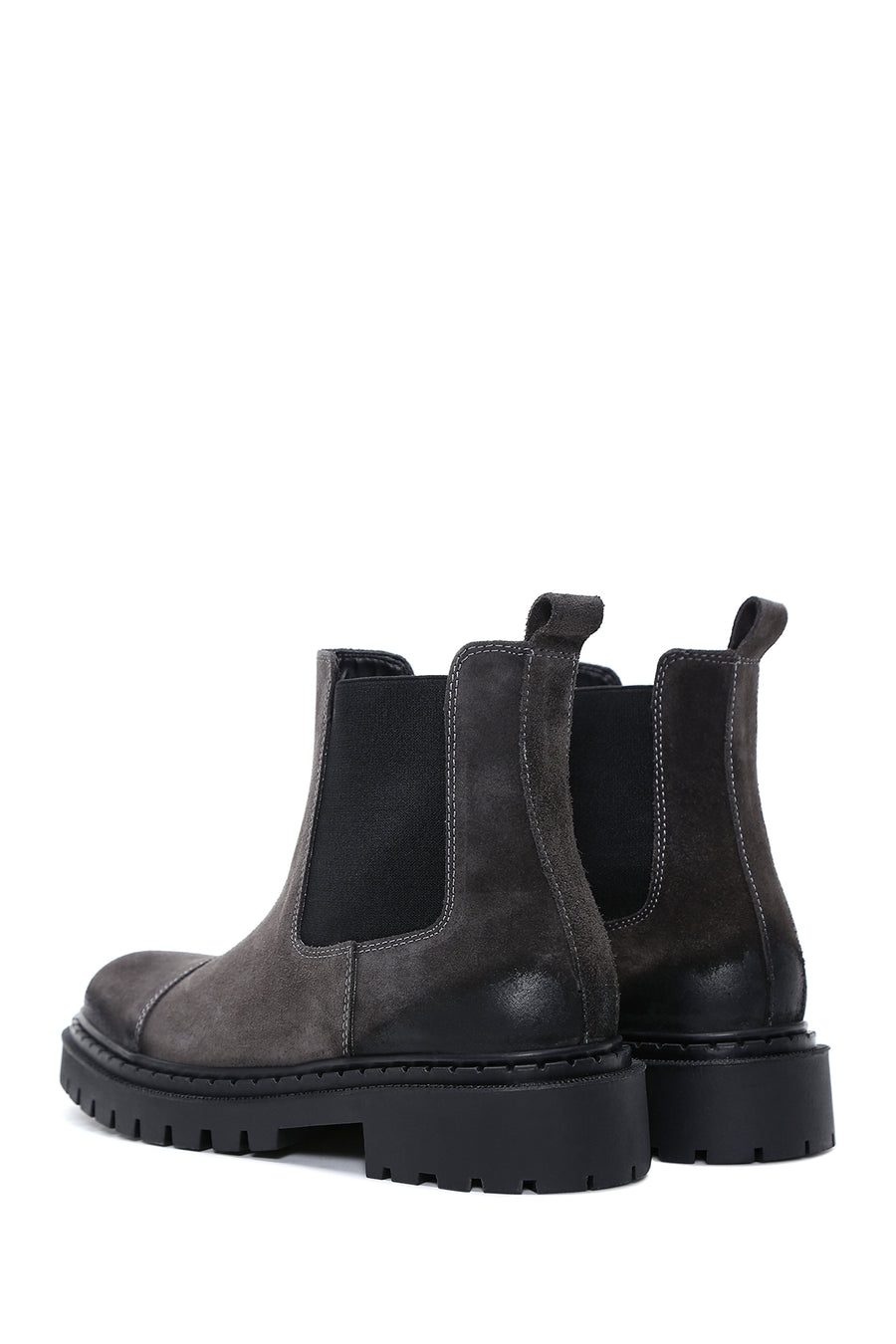 Men's Gray Leather Boots