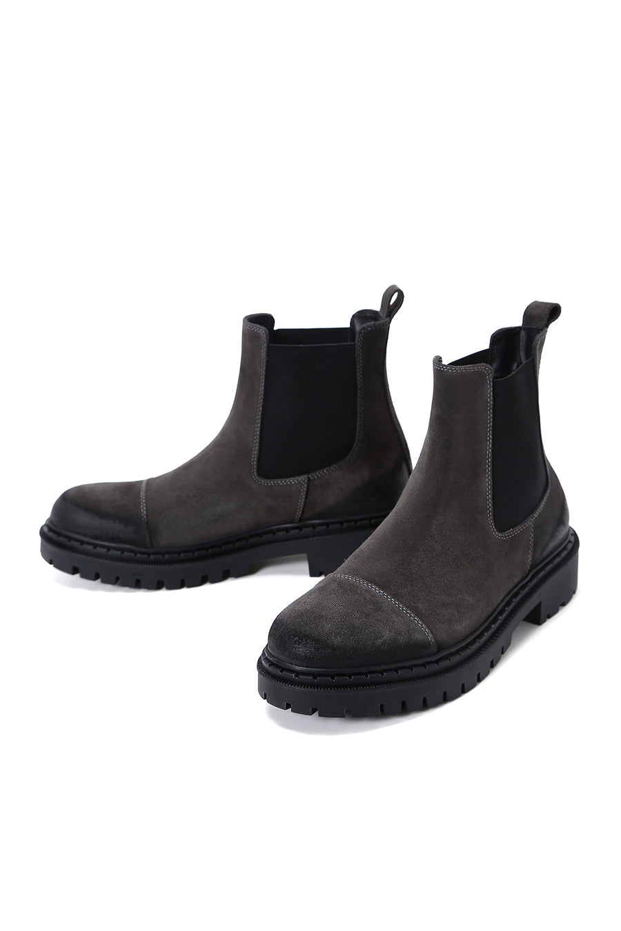 Men's Gray Leather Boots